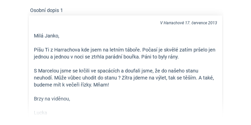 Dopisy, žádosti, pracovní postupy
