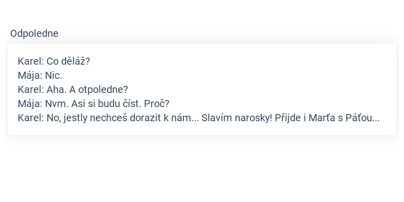 Píšeme si na chatu
