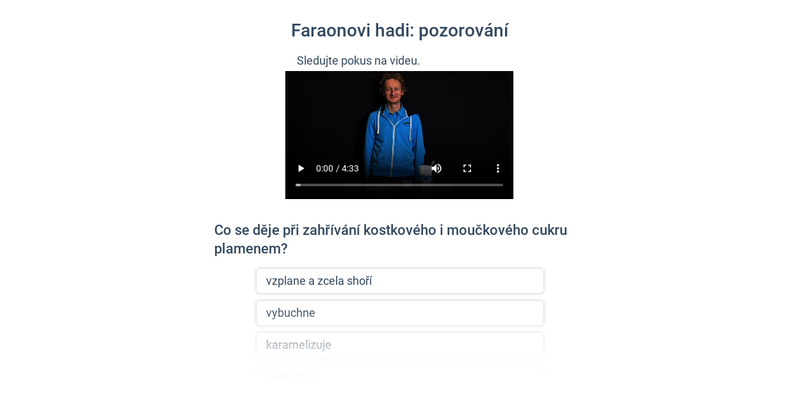Sacharidy: experimenty