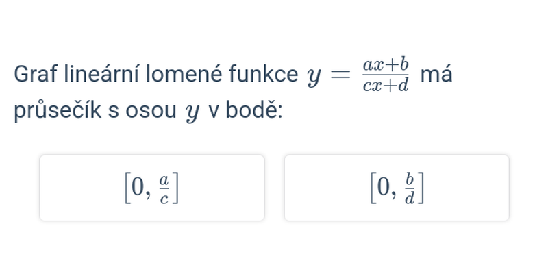Vlastnosti lineární lomené funkce