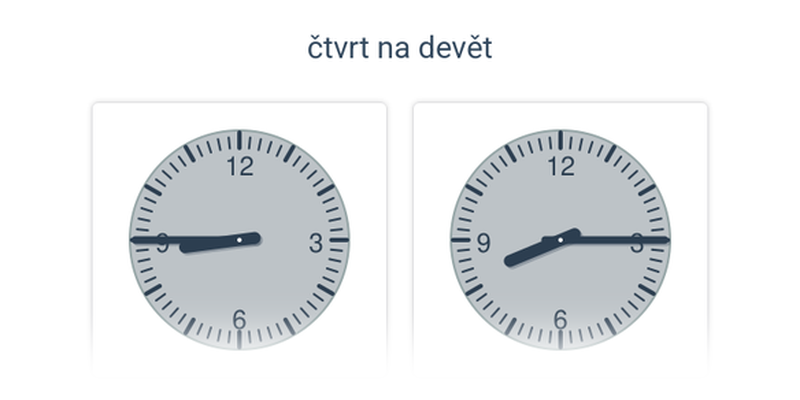 Čtvrt, půl, tři čtvrtě, celá: slovní popis