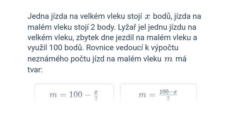 Zápis zadání pomocí rovnice