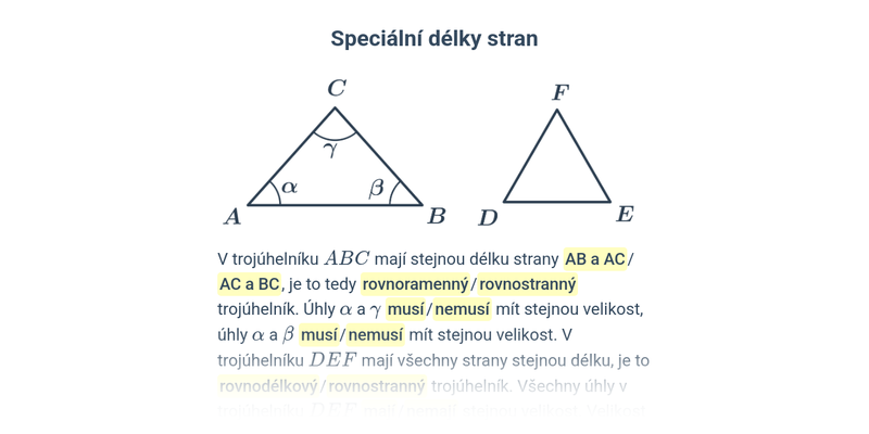Pojmy související s trojúhelníkem
