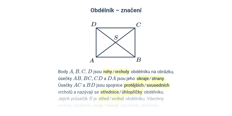 Čtverec a obdélník: pojmy