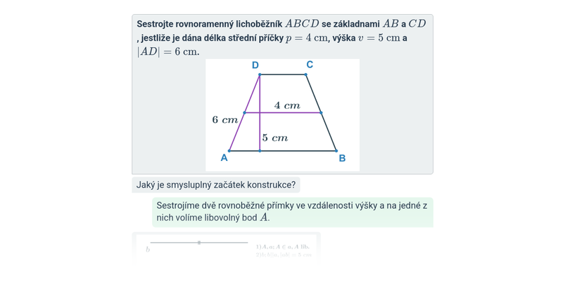 Konstrukce čtyřúhelníků: lichoběžníky