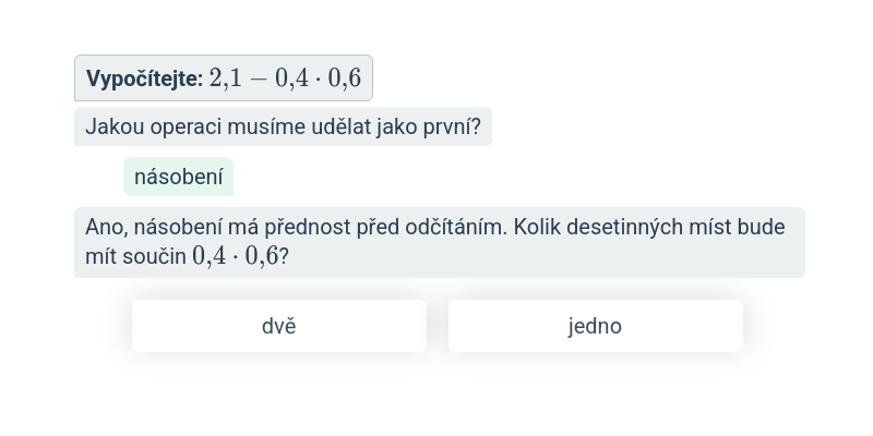 Kombinace operací s desetinnými čísly