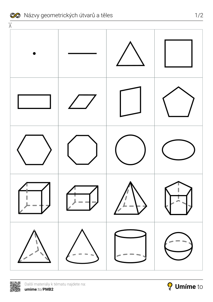 Názvy geometrických útvarů a těles