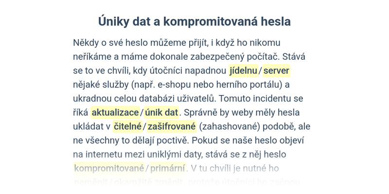 Hesla a autentizace