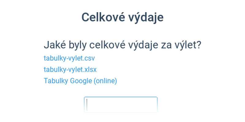 Výdaje z výletu