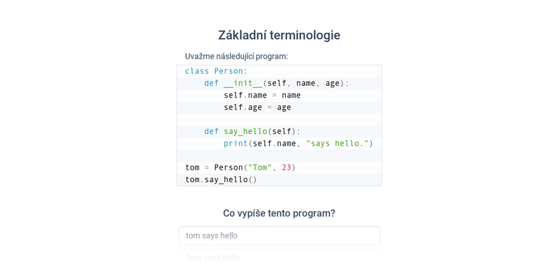 Objekty v Pythonu