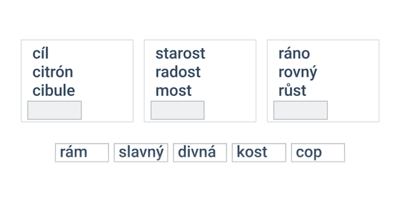 Společná vlastnost: slova