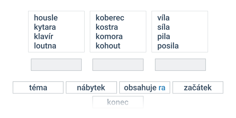 Společná vlastnost: slova